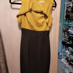 Calvin Klein Green and Grey office dress